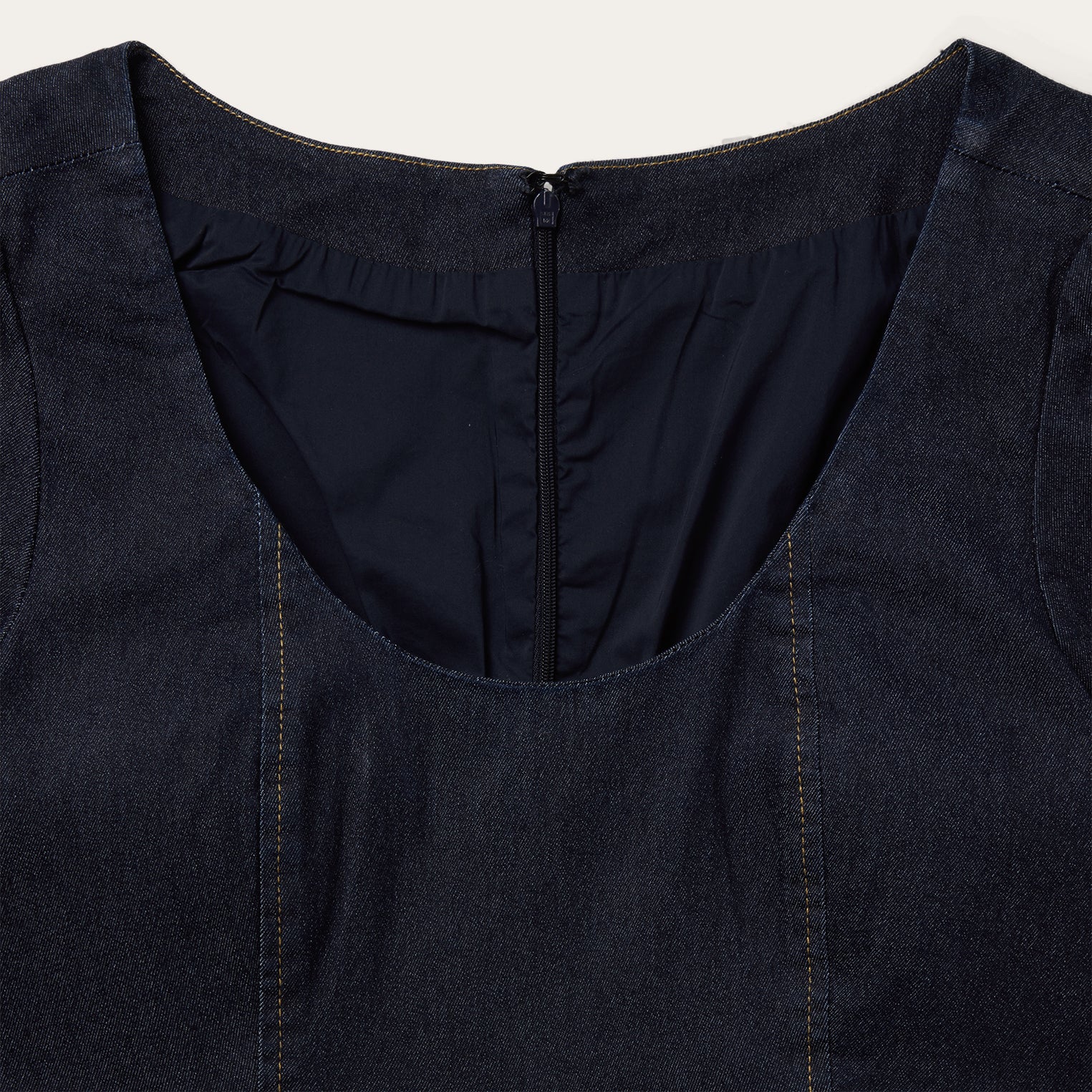 Dark Denim Dress With Contrast Top Stitching Blue | Stetson
