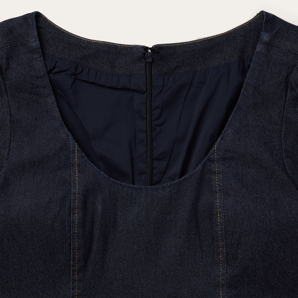 Dark Denim Dress With Contrast Top Stitching Blue | Stetson