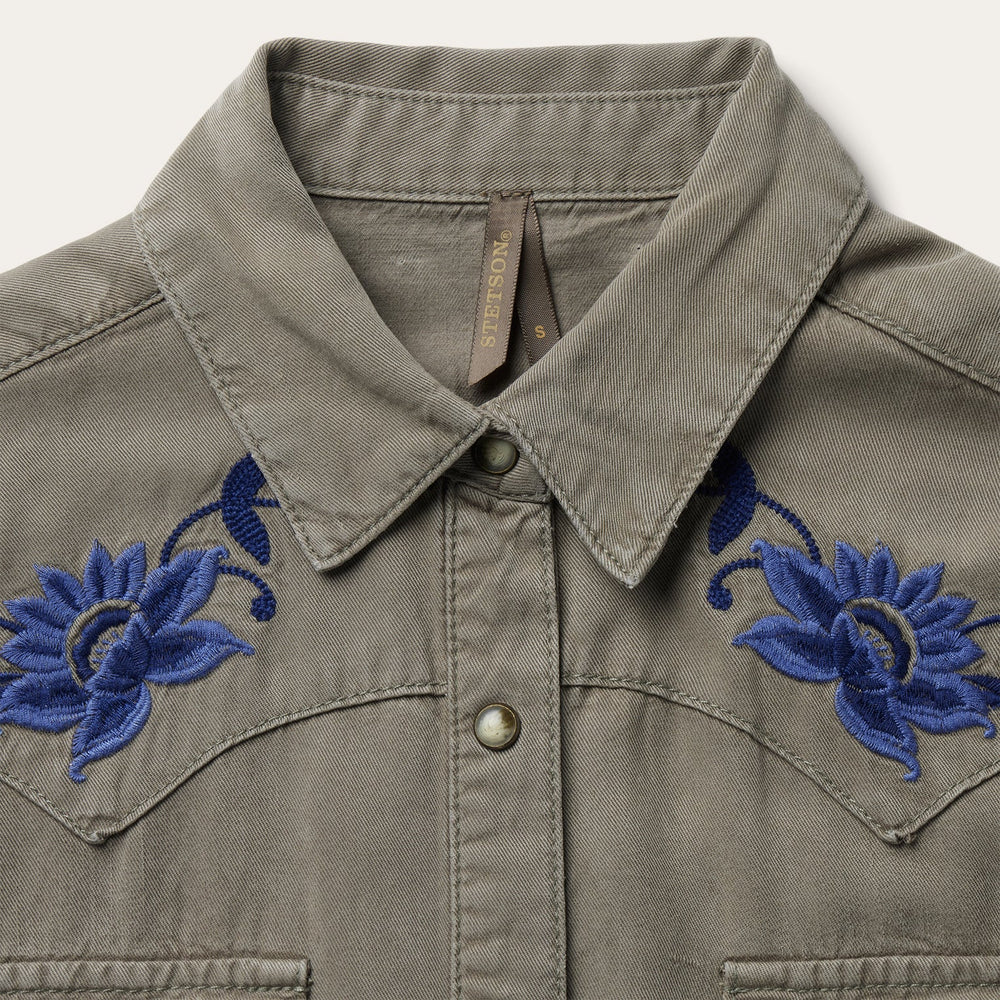 Olive Twill Western Shirt Green | Stetson
