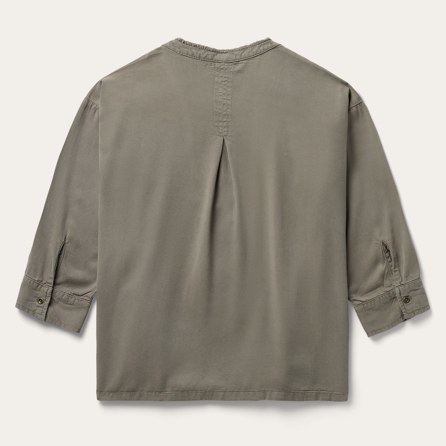 Olive Twill Peasant Blouse Green | Stetson