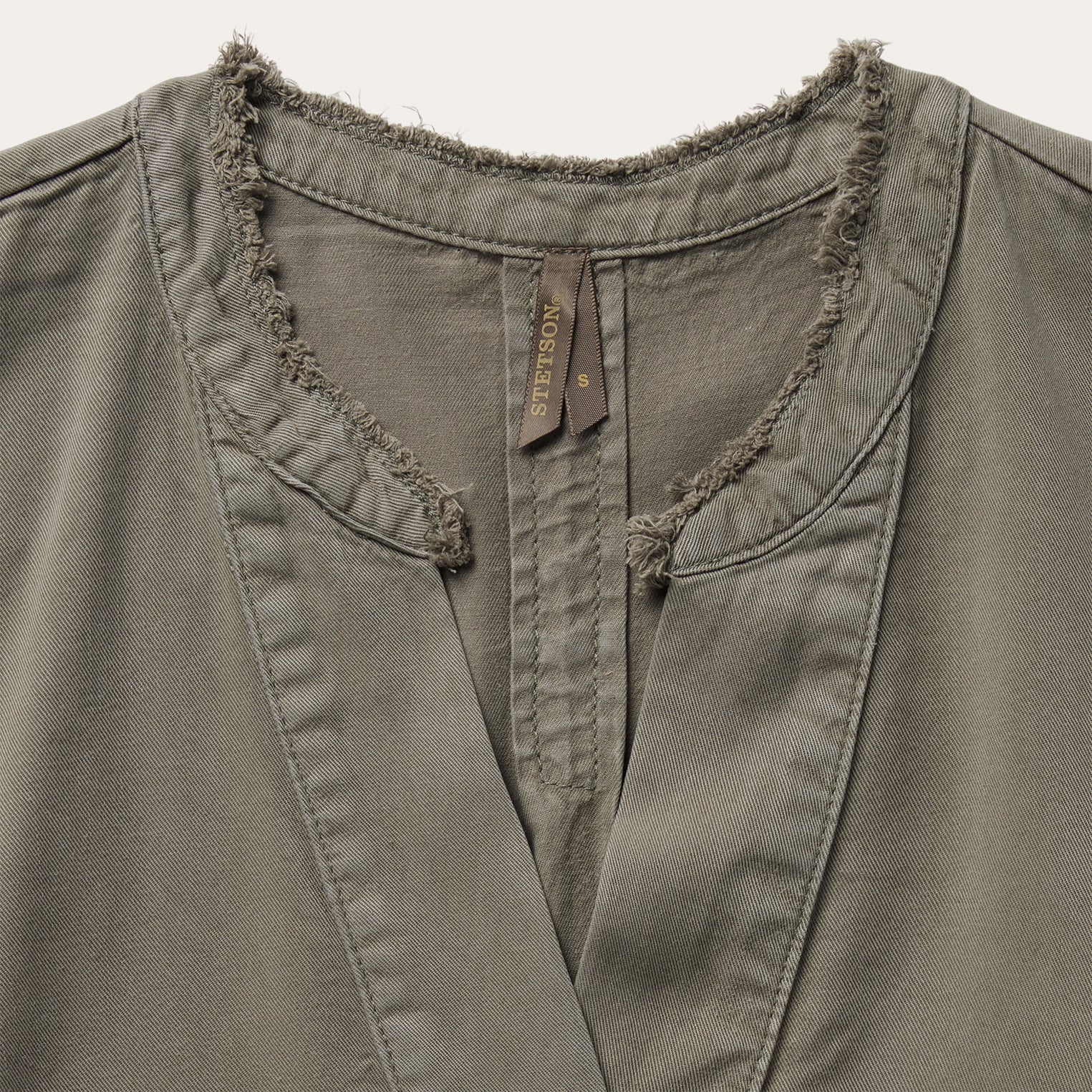 Olive Twill Peasant Blouse Green | Stetson