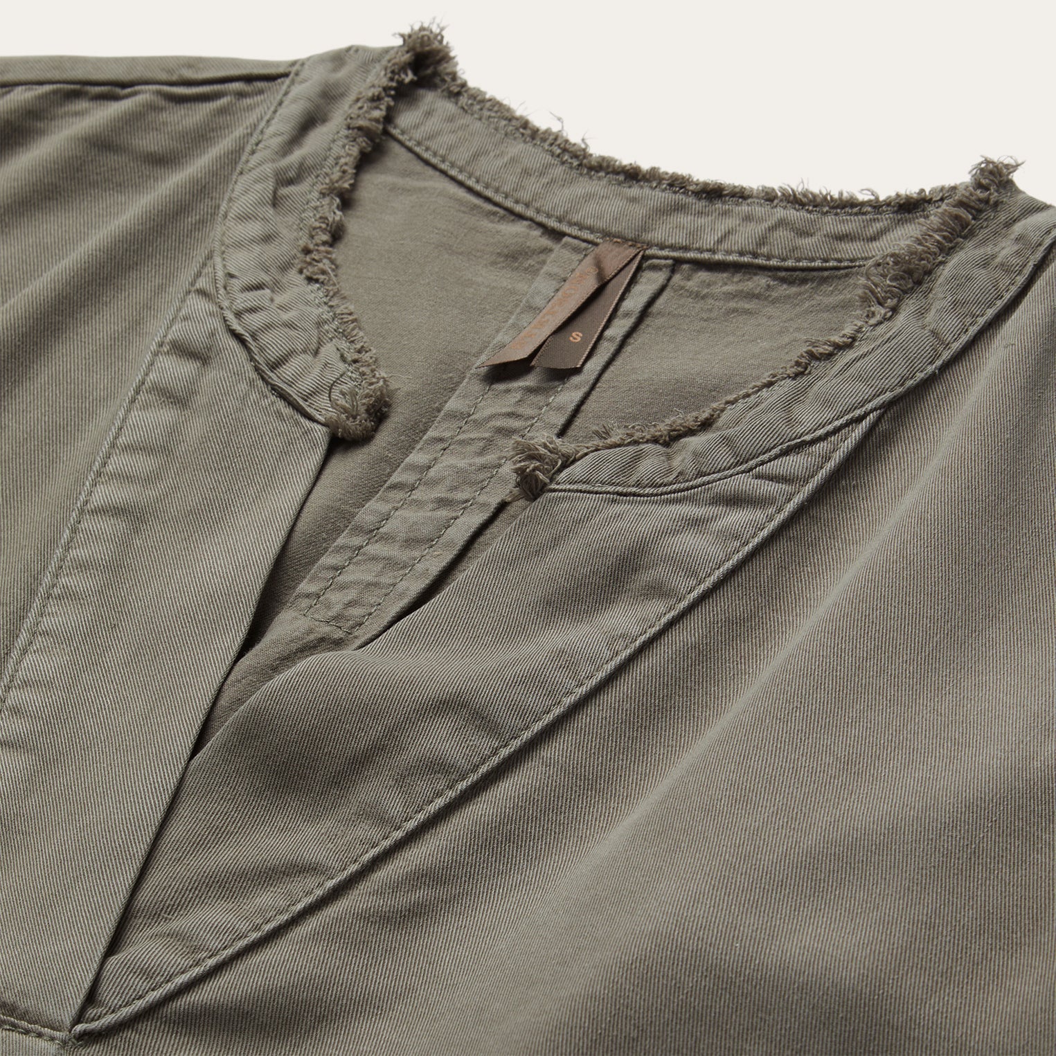 Olive Twill Peasant Blouse Green | Stetson
