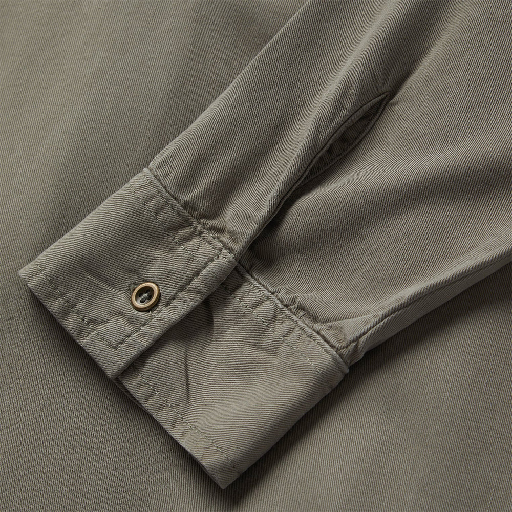 Olive Twill Peasant Blouse Green | Stetson