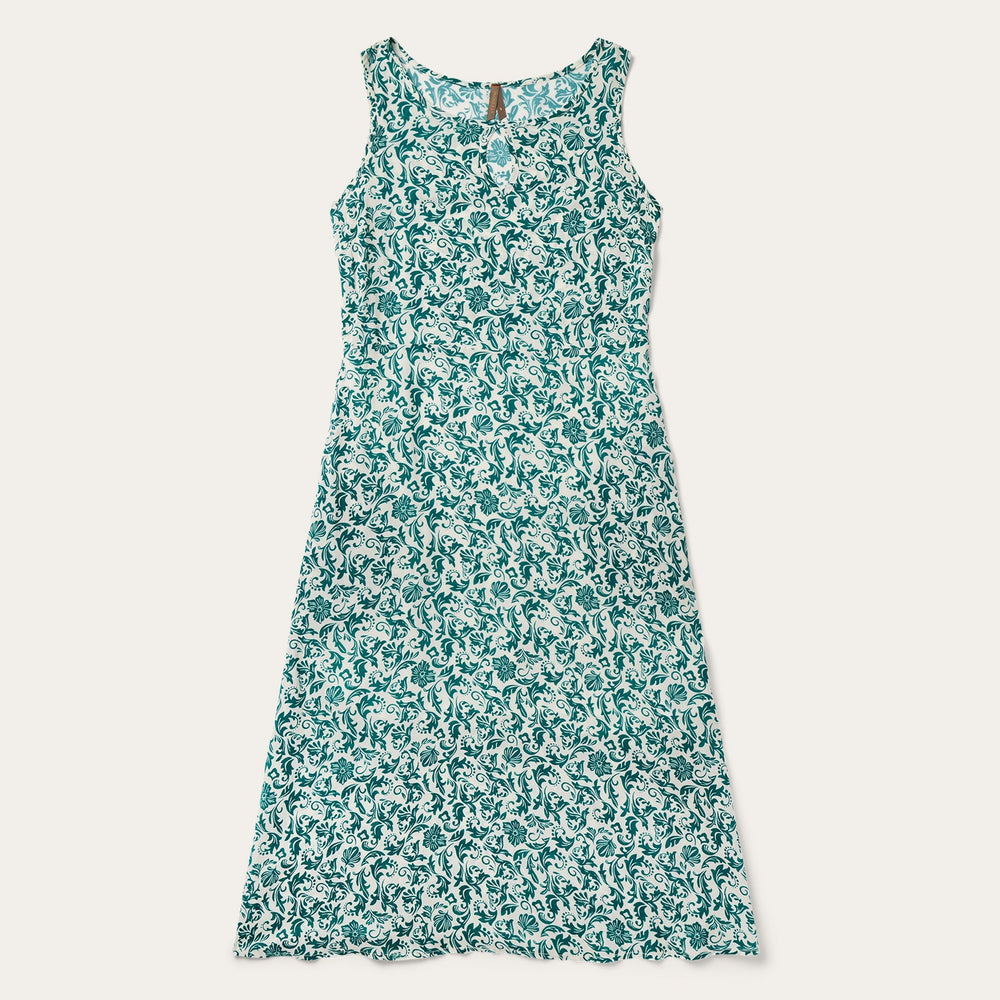 Jade Floral Print Sleeveless Dress Green | Stetson