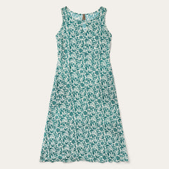 Jade Floral Print Sleeveless Dress Green | Stetson
