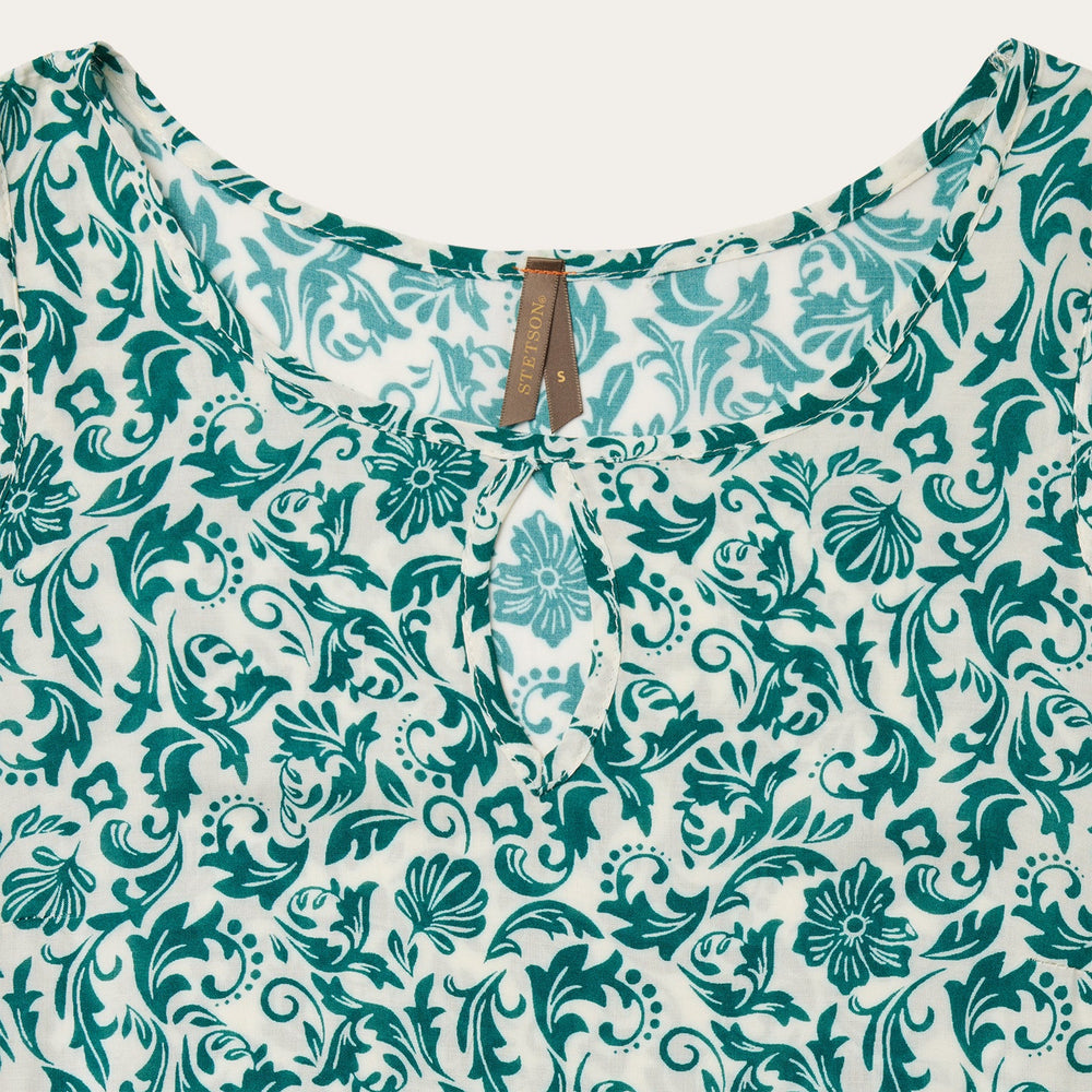 Jade Floral Print Sleeveless Dress Green | Stetson