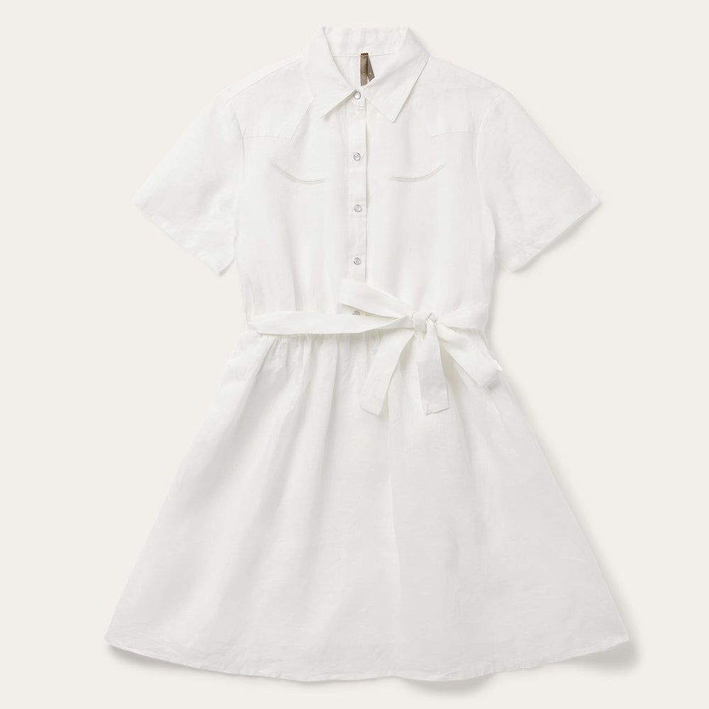 White Linen Shirt Dress White | Stetson