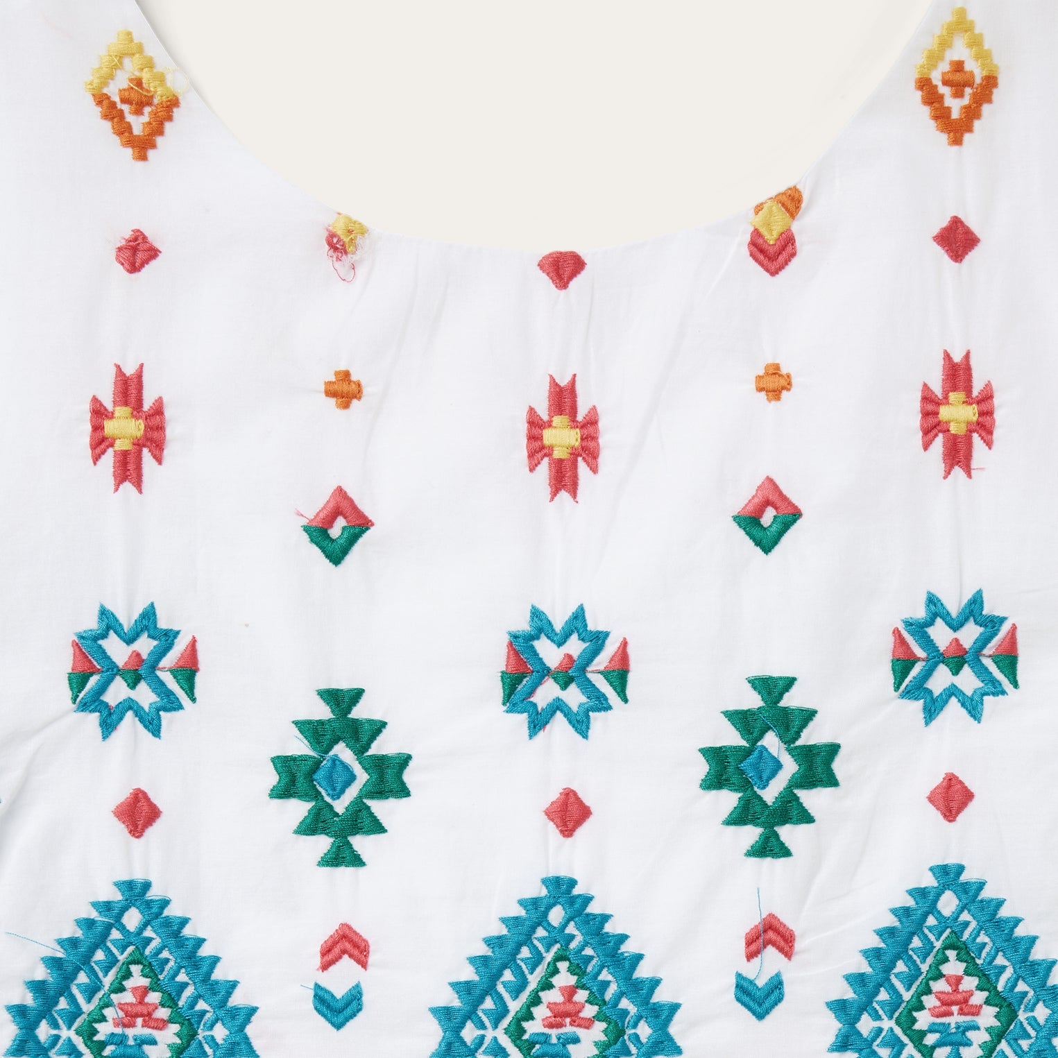 Bright Schiffli Embroidered White Cotton Lawn Dress White | Stetson