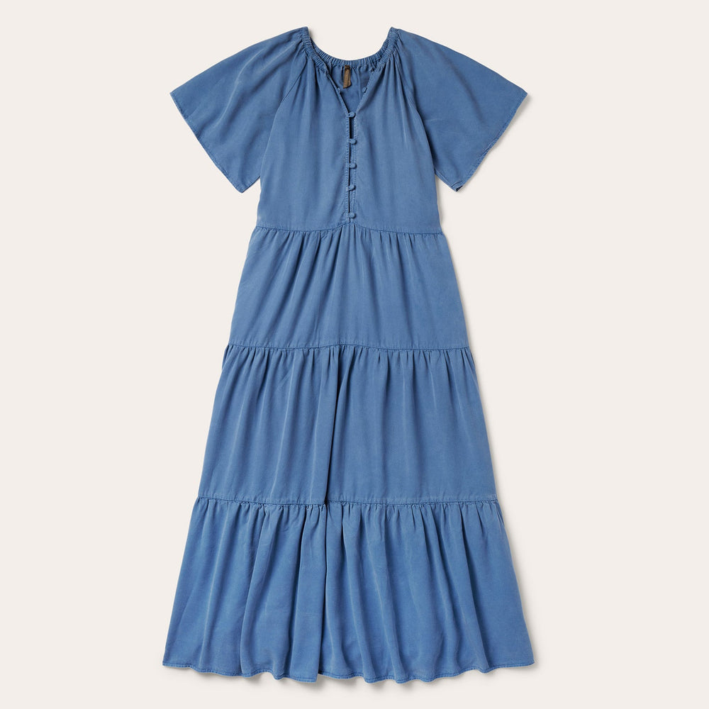 Denim Long Three Tiered Dress Blue | Stetson
