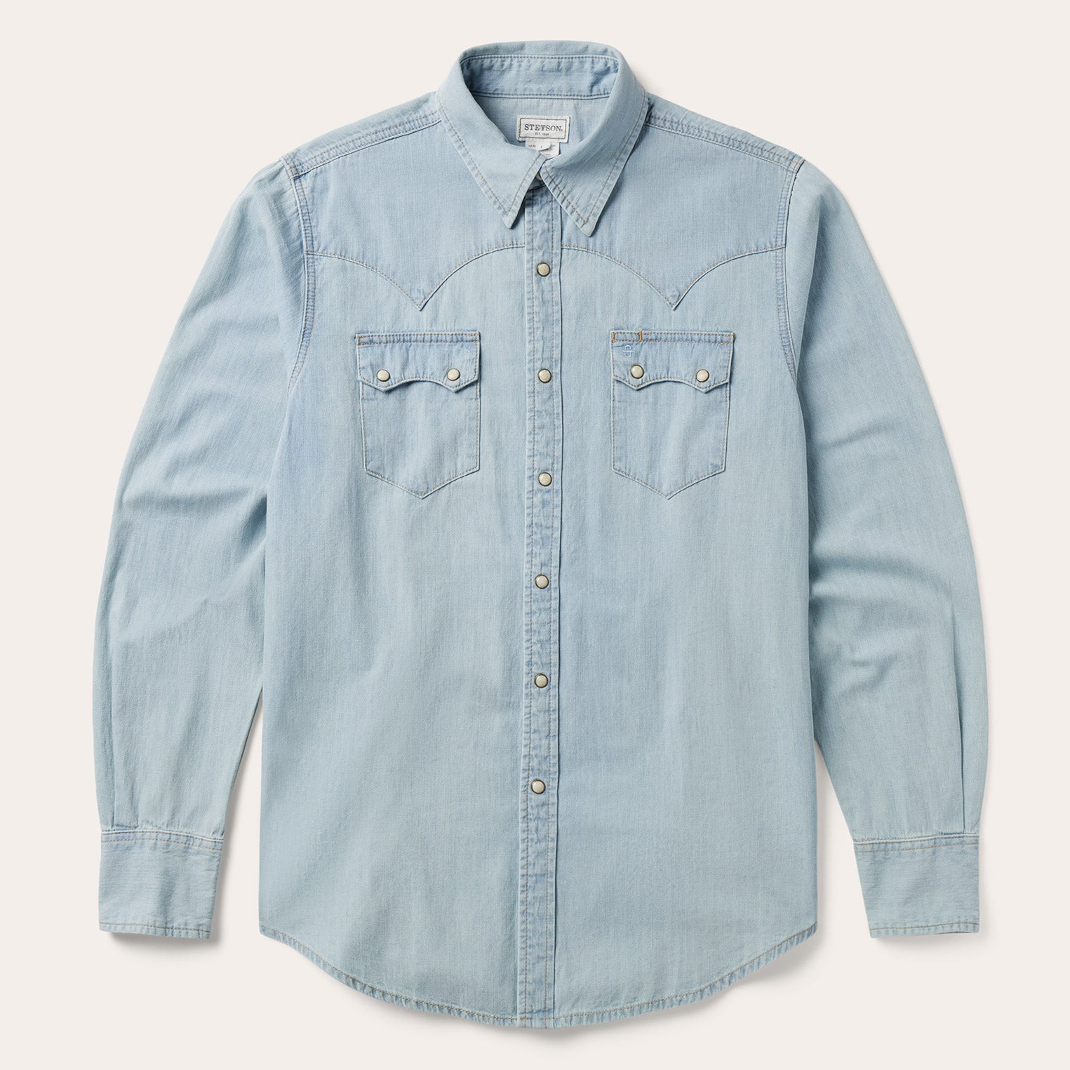Light Blue Denim Western Shirt Blue | Stetson