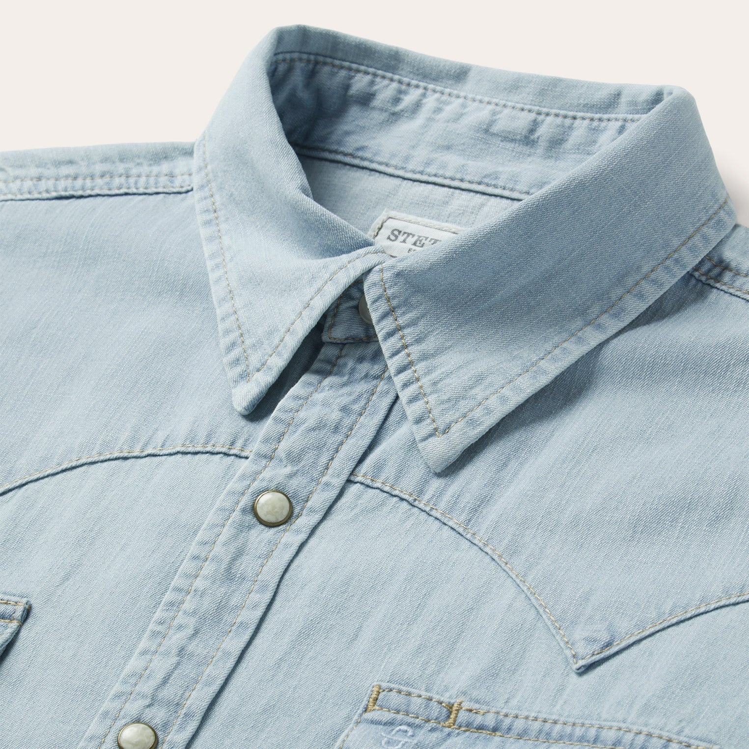 Light Blue Denim Western Shirt Blue | Stetson