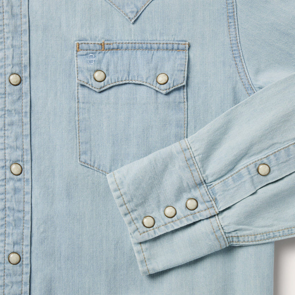 Light Blue Denim Western Shirt Blue | Stetson