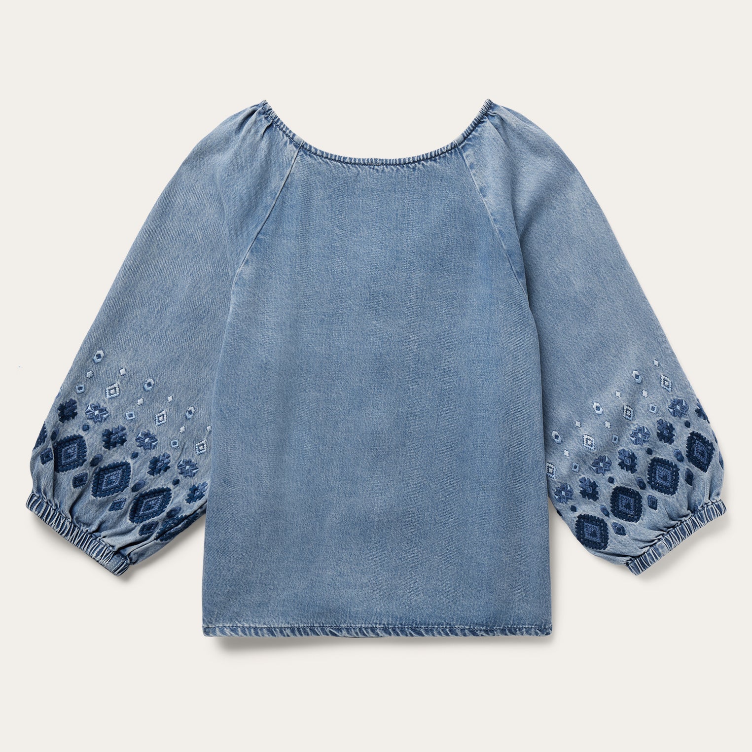 Denim Snap Front Blouse Blue | Stetson