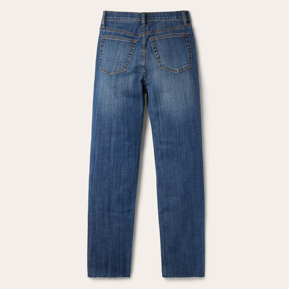 915 High Rise Straight Fit Crop Jeans Blue | Stetson