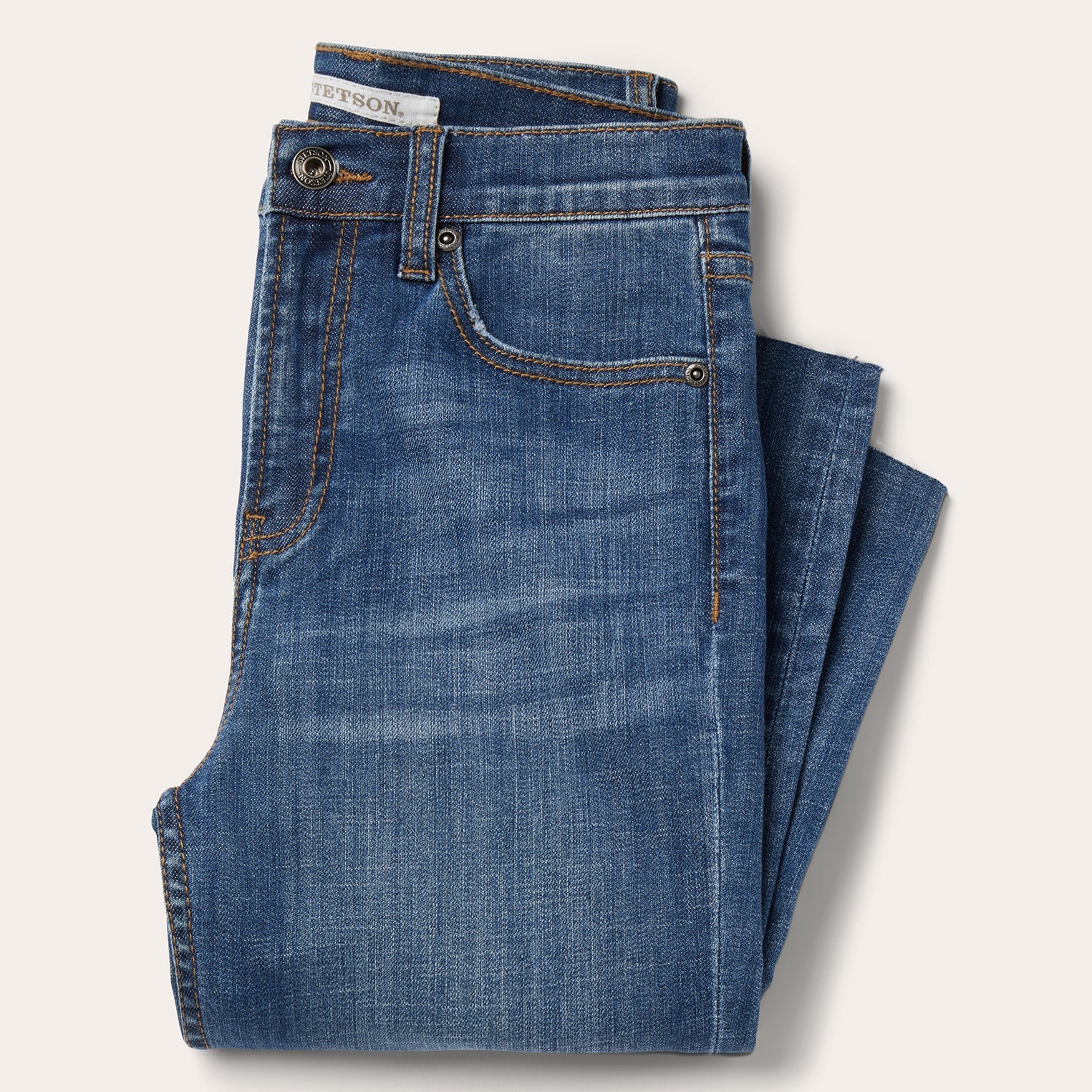 915 High Rise Straight Fit Crop Jeans Blue | Stetson