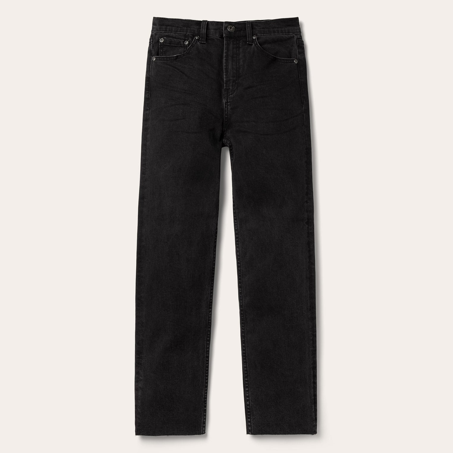 915 High Rise Straight Fit Crop Jeans Black | Stetson