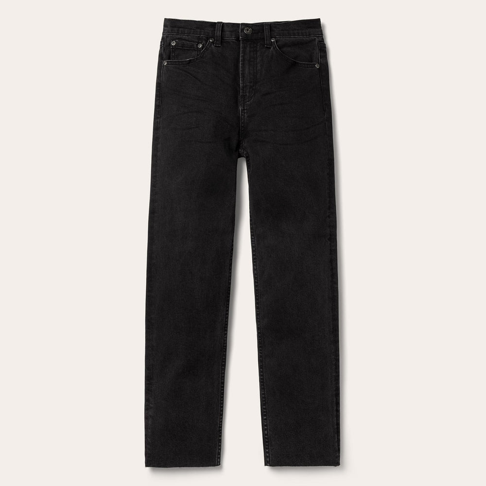 915 High Rise Straight Fit Crop Jeans Black | Stetson