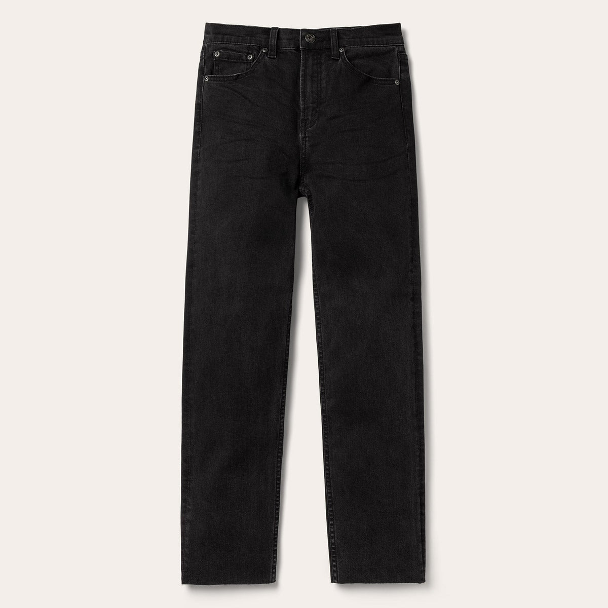 915 High Rise Straight Fit Crop Jeans Black | Stetson