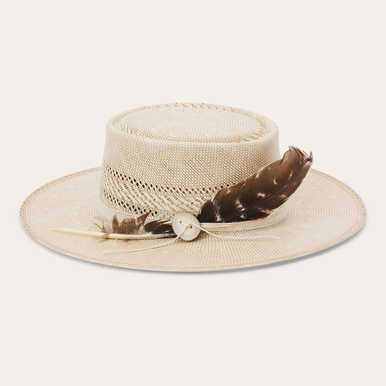 Batterson Straw Hat Ivory/Tan | Stetson