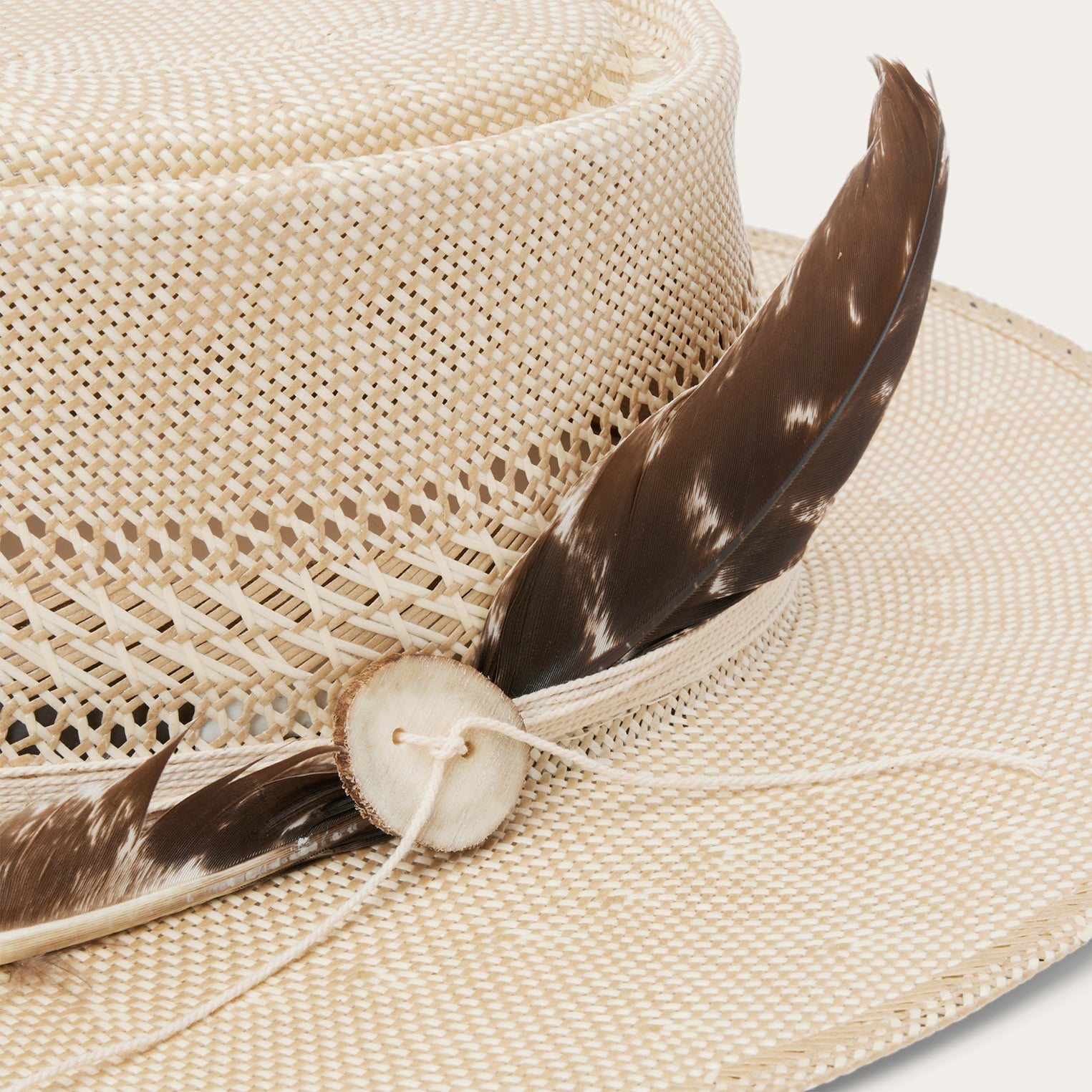 Batterson Straw Hat Ivory/Tan | Stetson