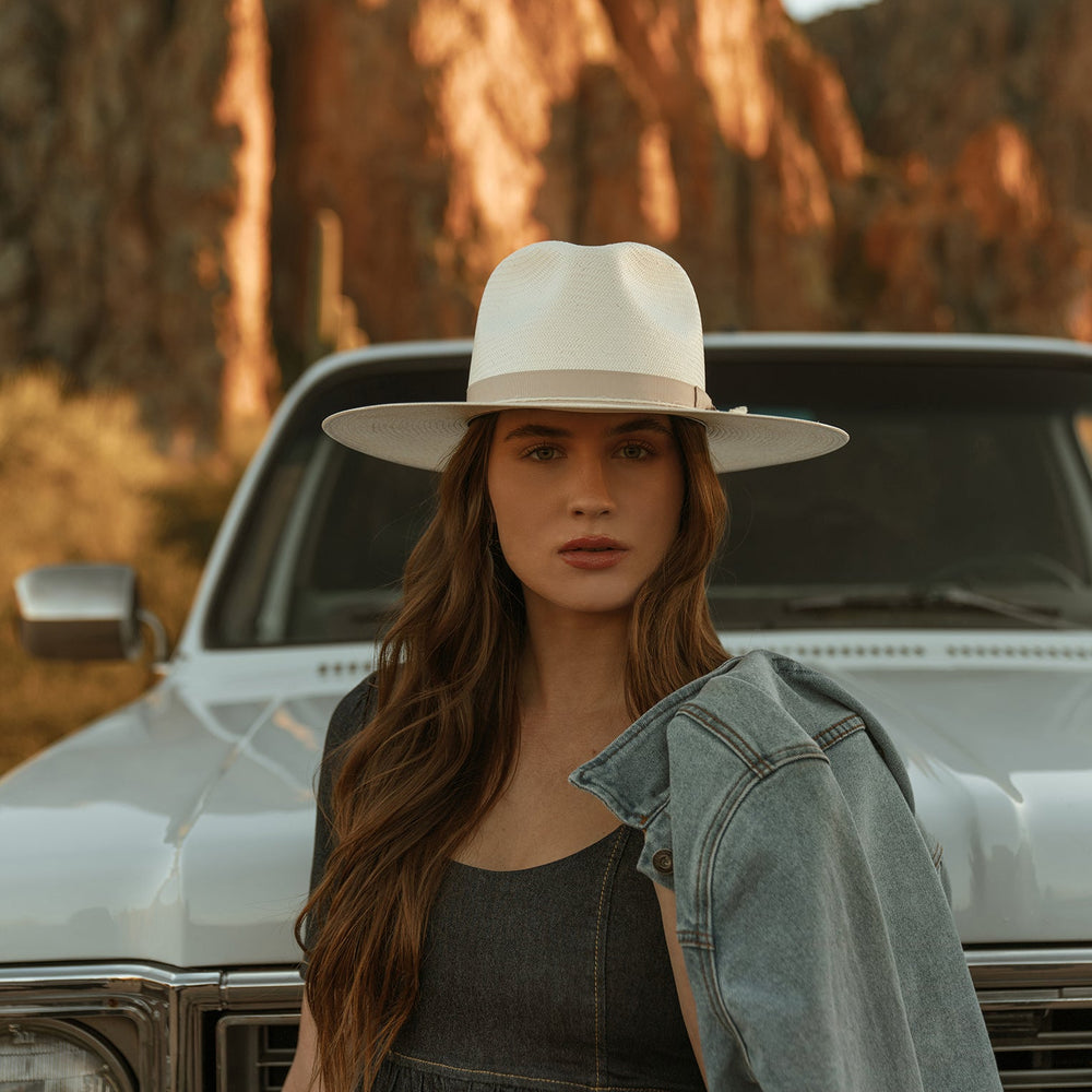 JW Marshall Straw Flat Brim Hat Natural | Stetson
