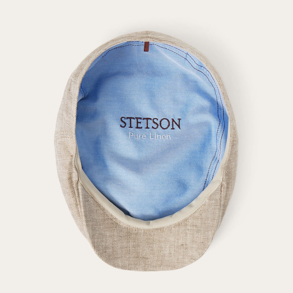 Herringbone Linen Ivy Cap Beige Herringbone | Stetson