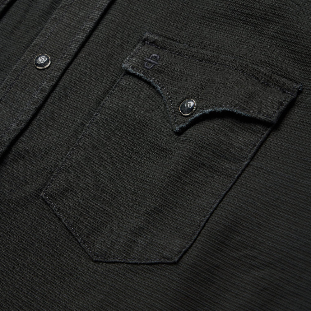 Charcoal Corded Denim Shirt Grey | Stetson