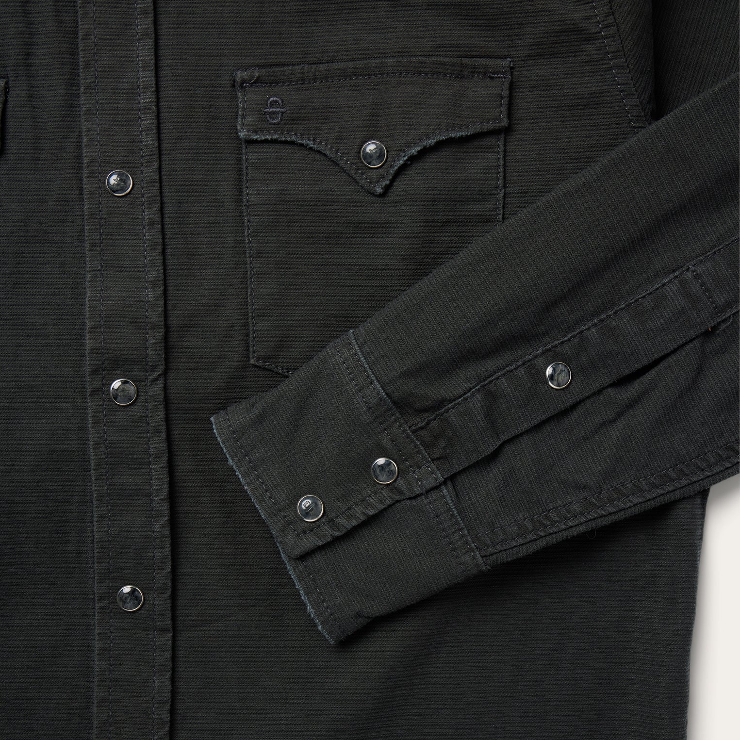 Charcoal Corded Denim Shirt Grey | Stetson