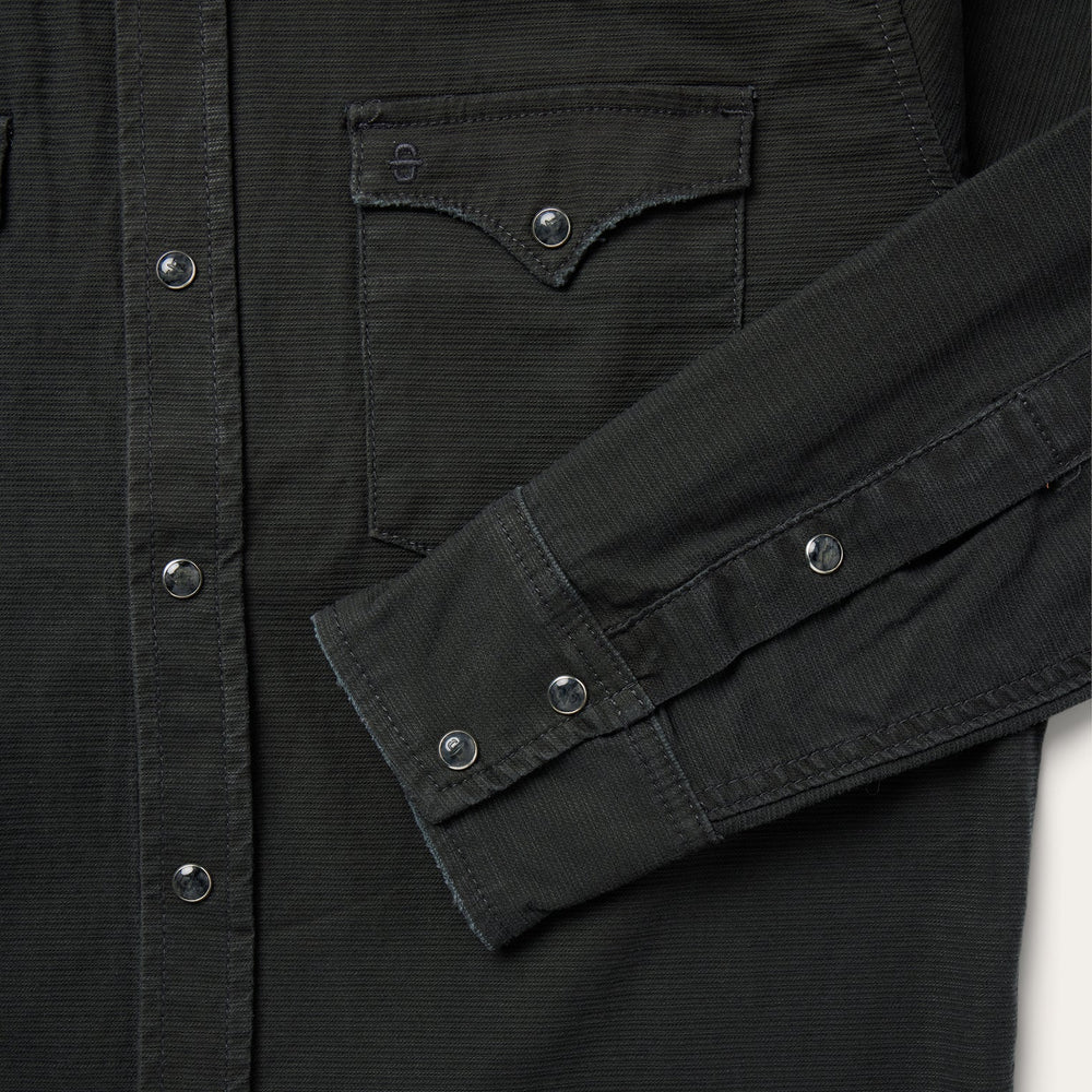 Charcoal Corded Denim Shirt Grey | Stetson