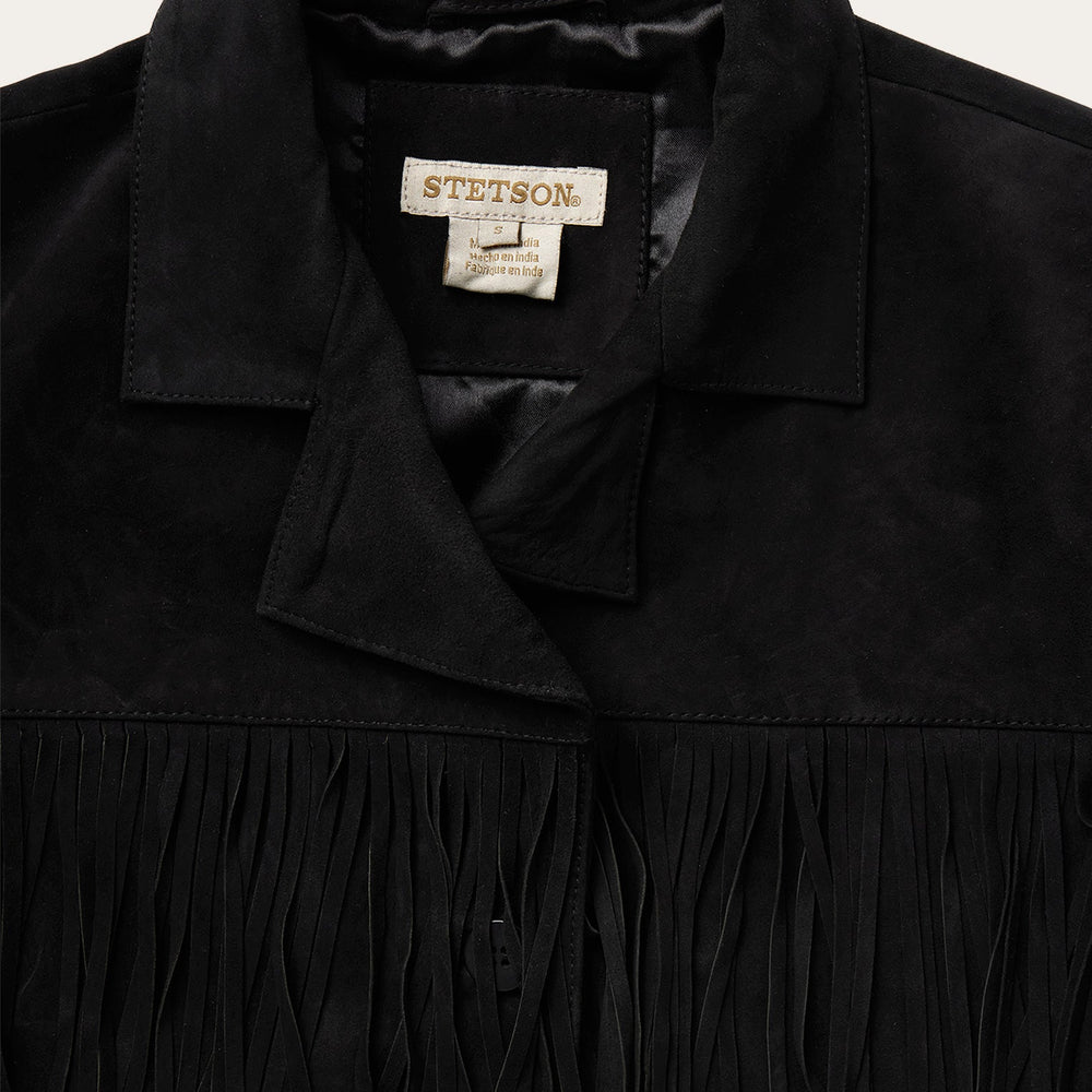 Fringe Suede Jacket Black | Stetson