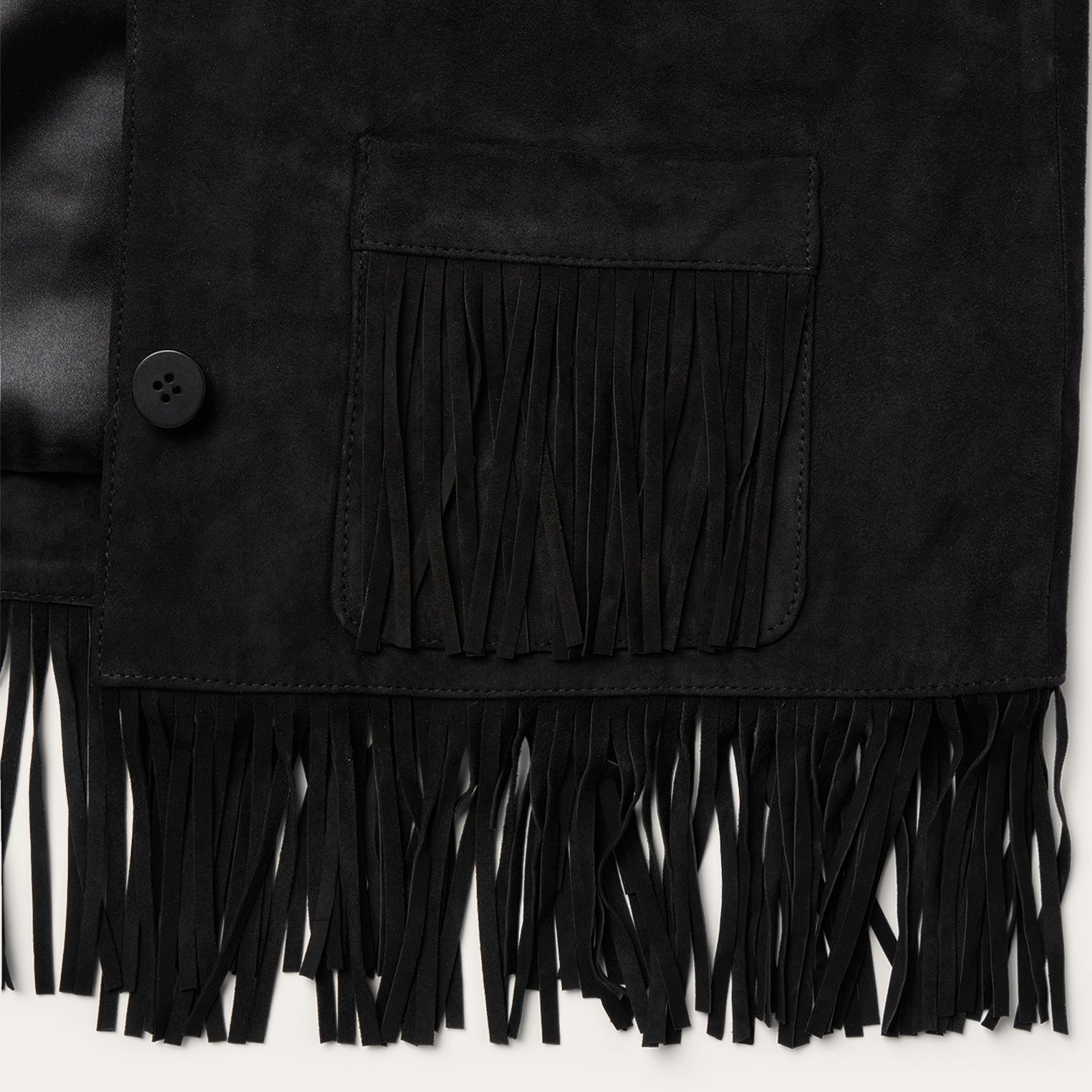 Fringe Suede Jacket Black | Stetson