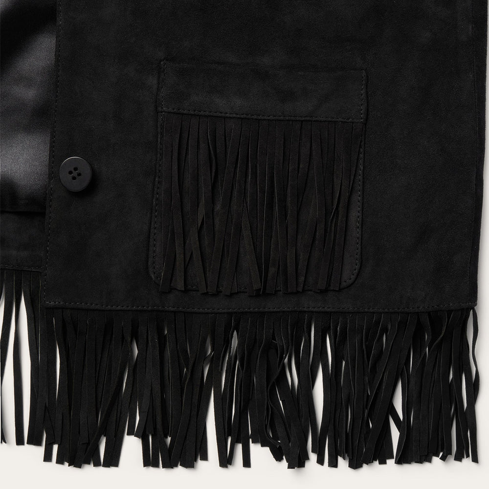 Fringe Suede Jacket Black | Stetson