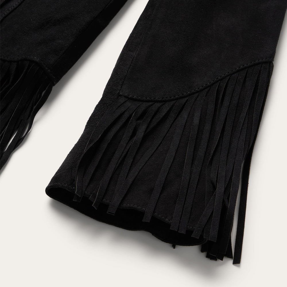 Fringe Suede Jacket Black | Stetson