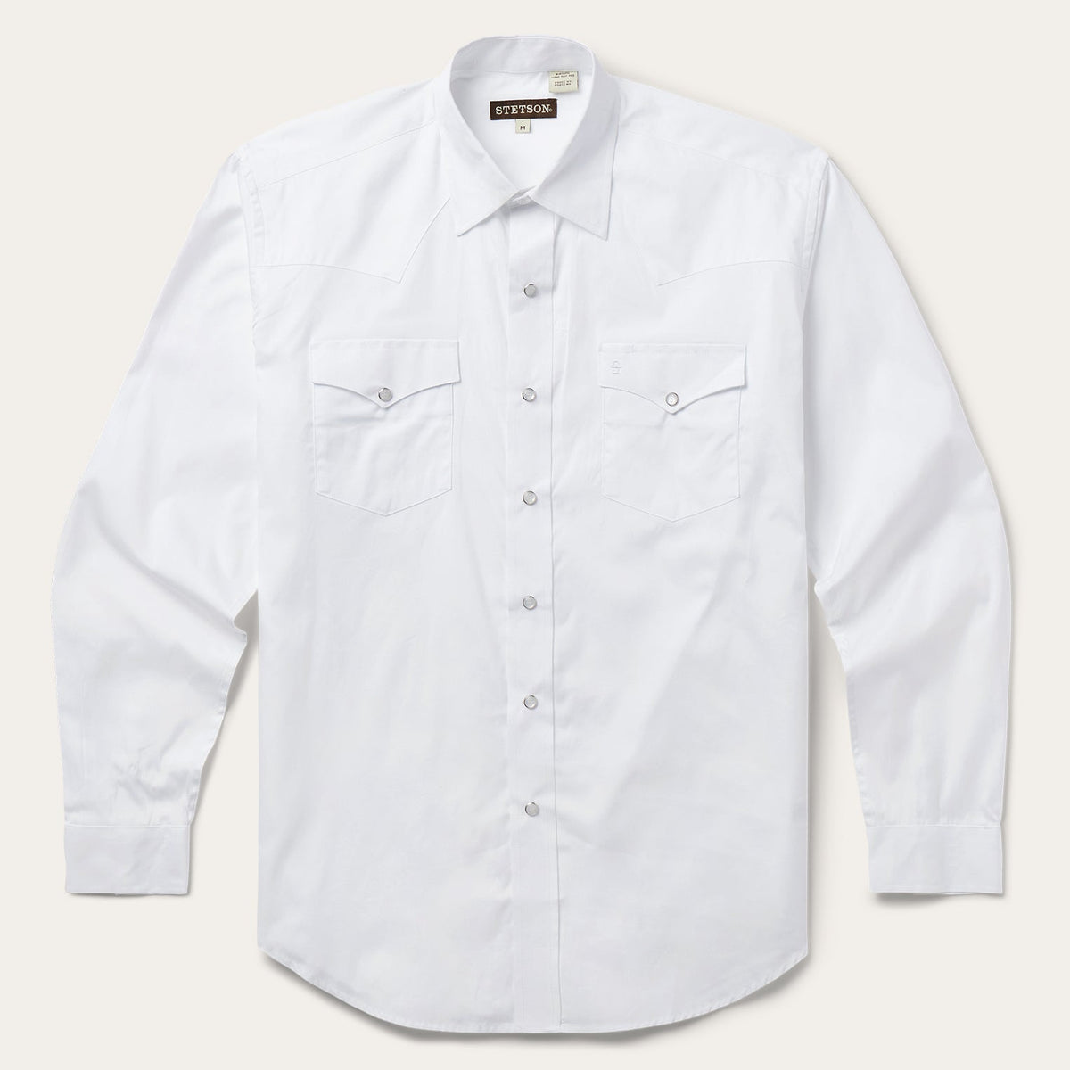 White Pinpoint Oxford Western Shirt White | Stetson