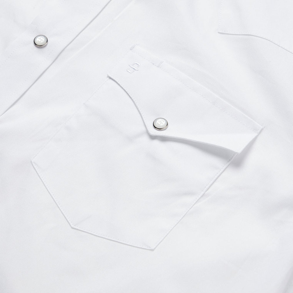 White Pinpoint Oxford Western Shirt White | Stetson