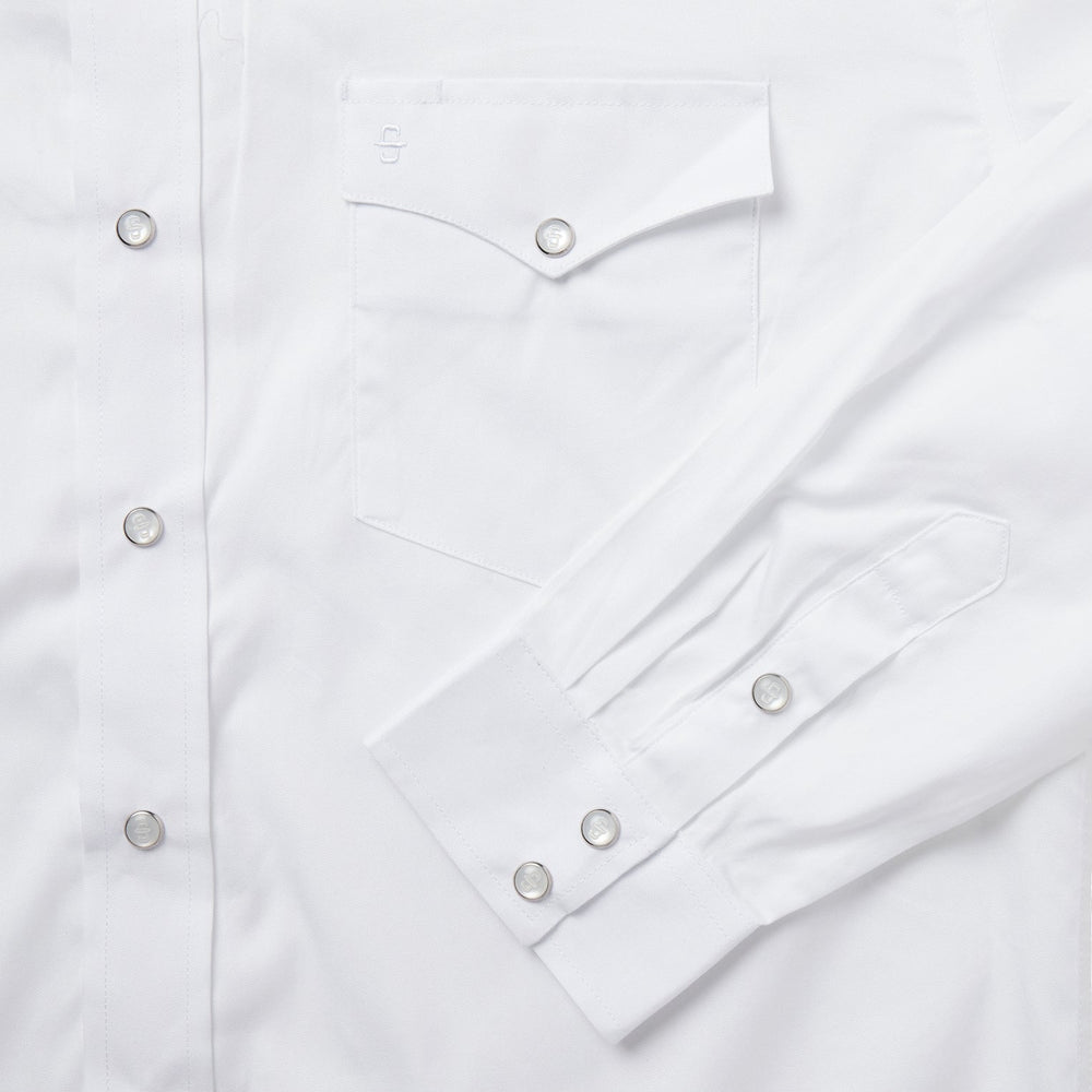 White Pinpoint Oxford Western Shirt White | Stetson