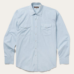 Two Stripe Check Western Shirt Blue | Stetson