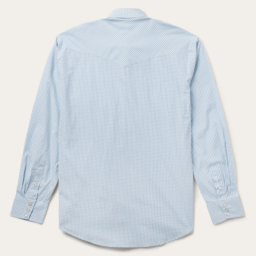 Two Stripe Check Western Shirt Blue | Stetson