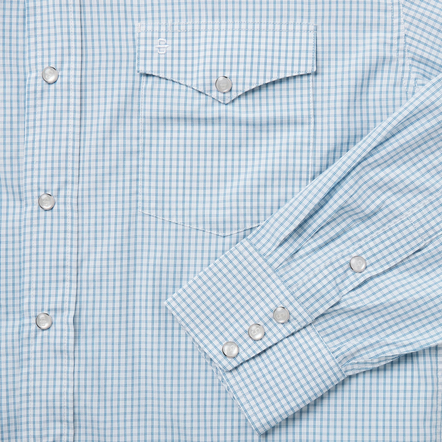 Two Stripe Check Western Shirt Blue | Stetson