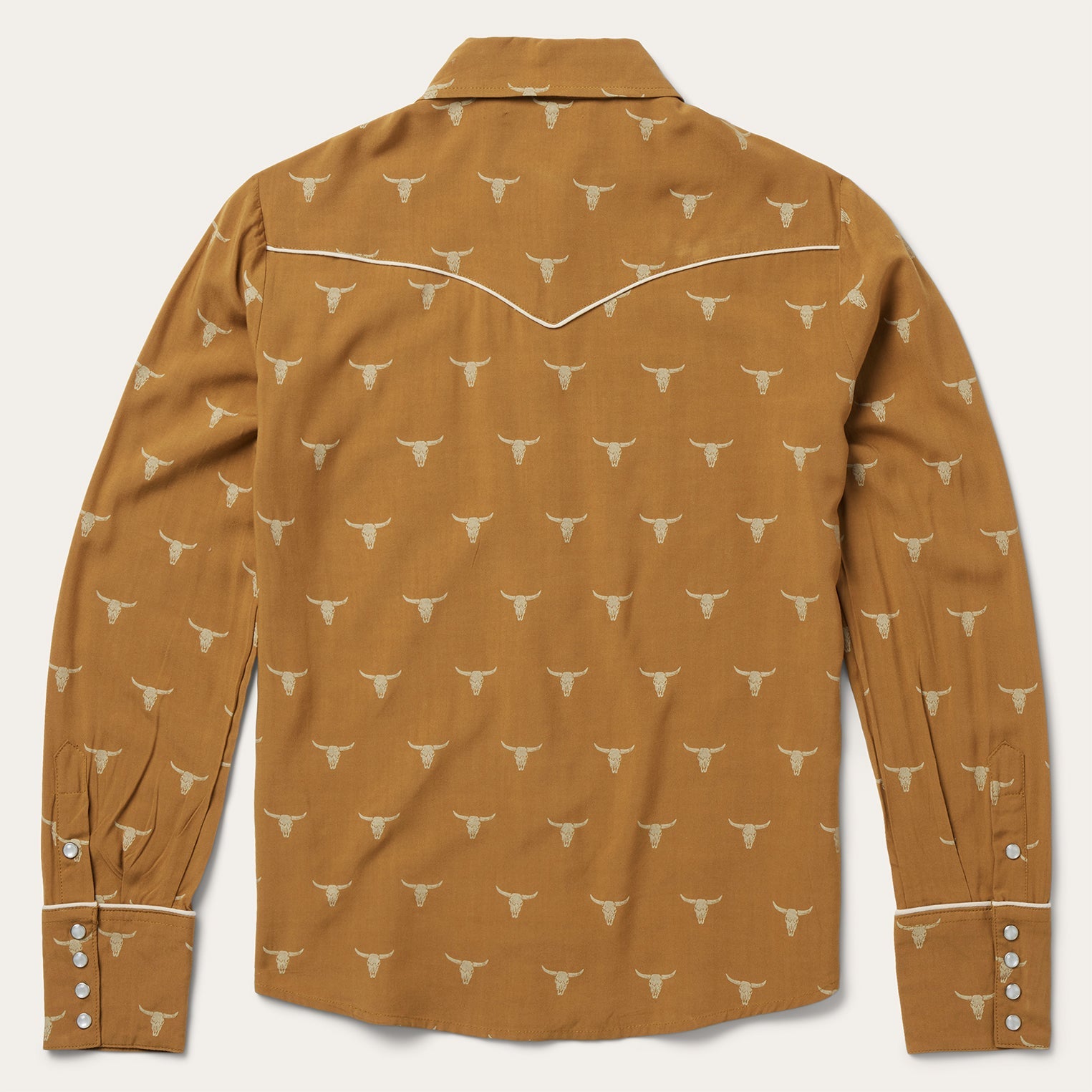 Mojave Longhorn Print Snap Western Shirt Brown | Stetson