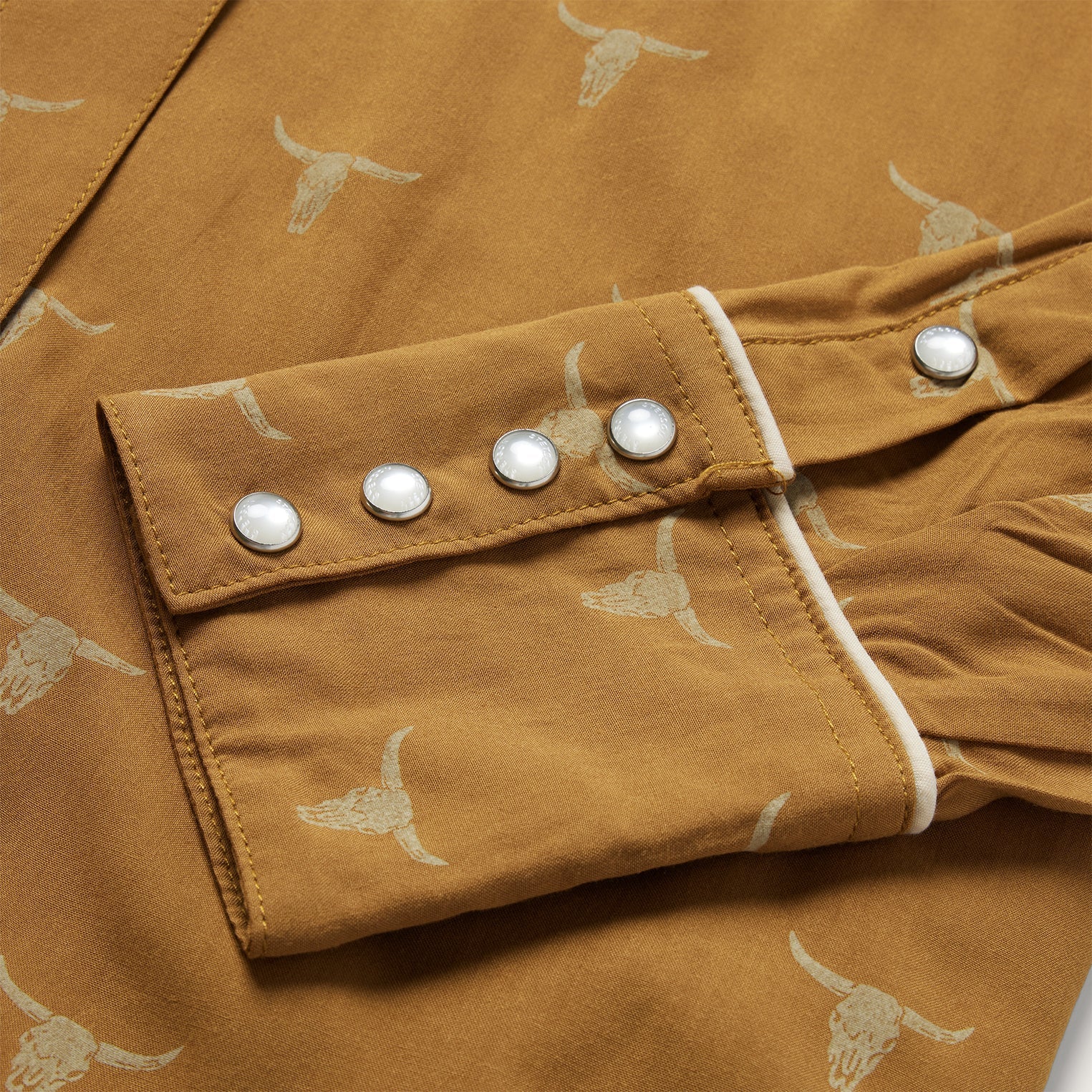 Mojave Longhorn Print Snap Western Shirt Brown | Stetson