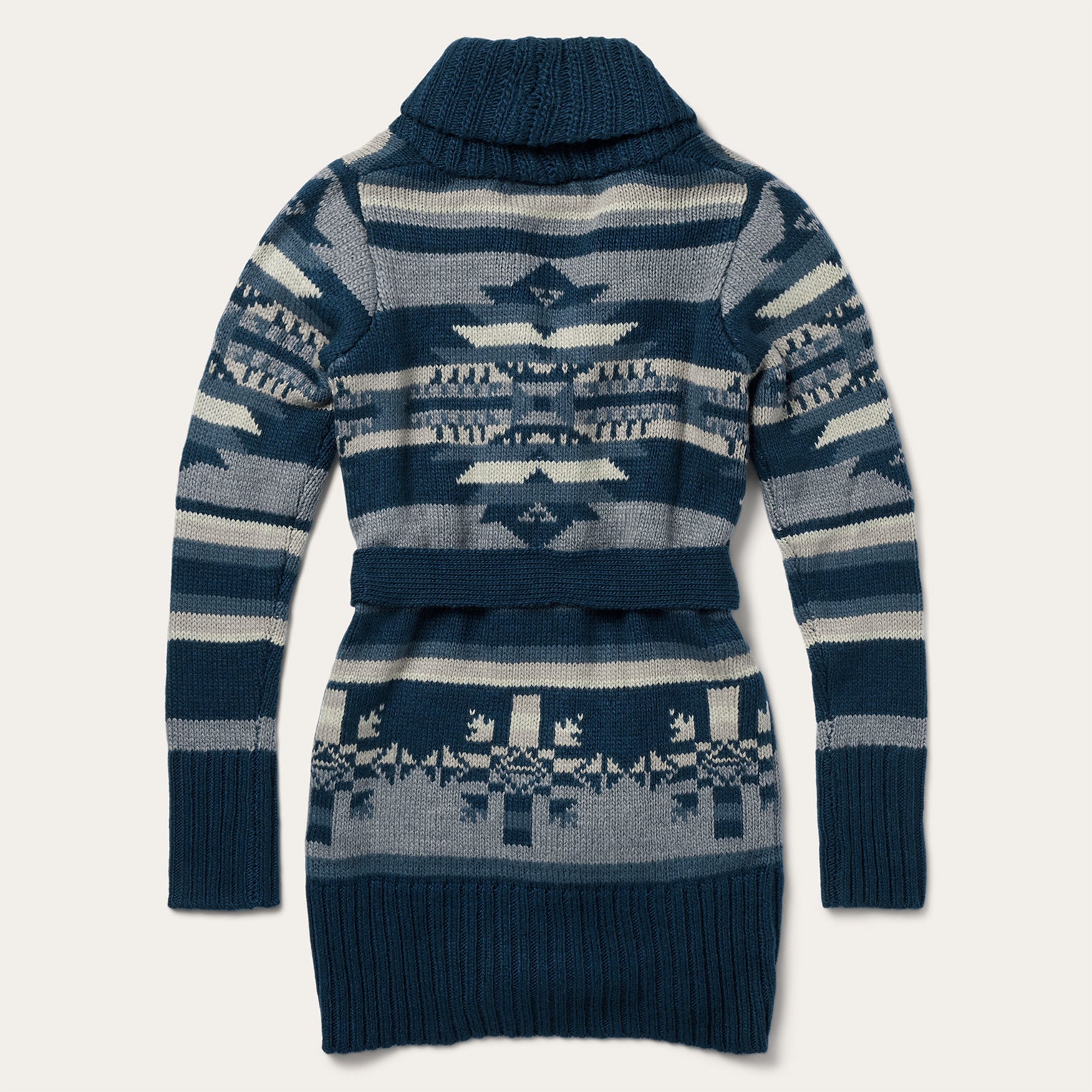 Indigo Aztec Belted Cardigan Blue | Stetson