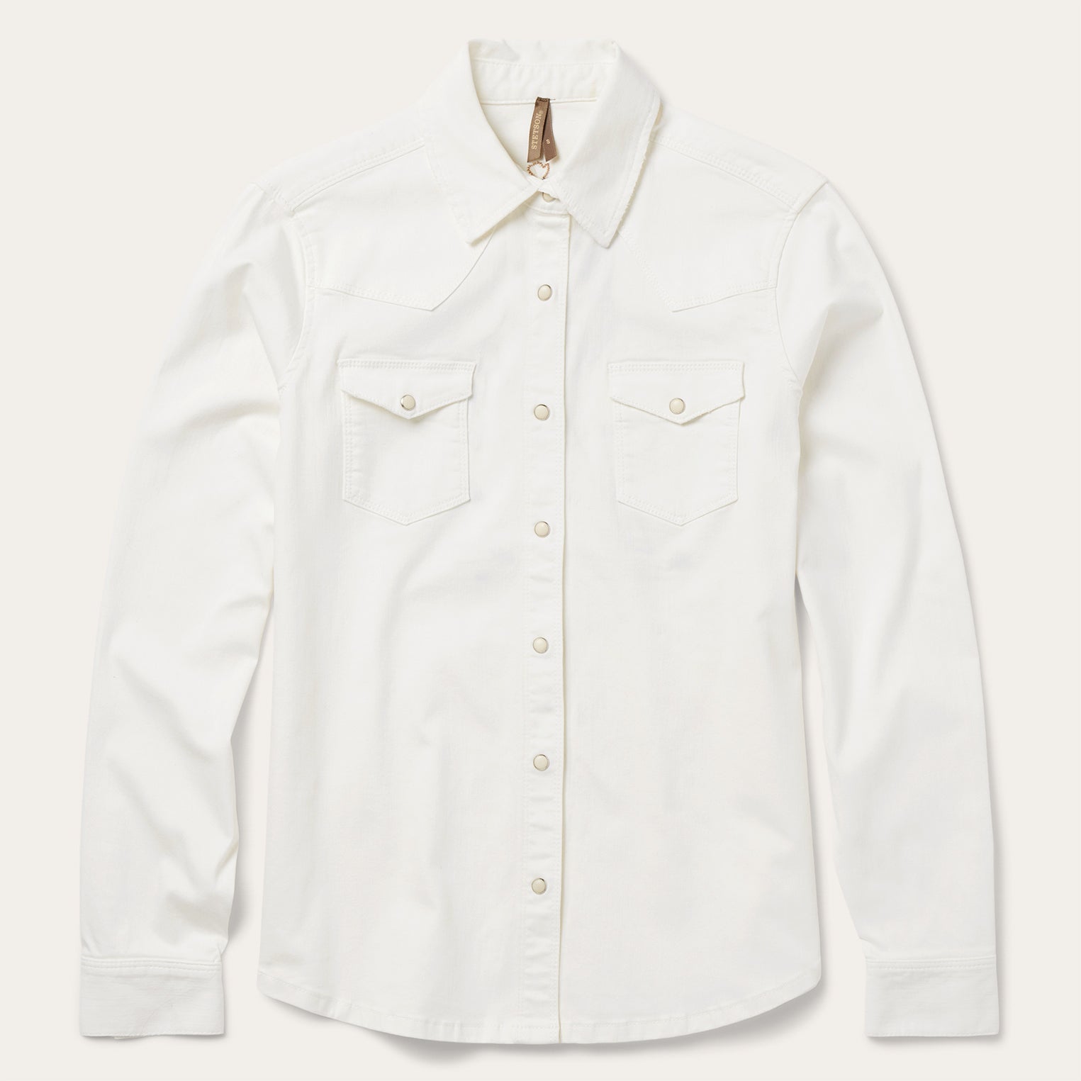 Western Embroidered Denim Shirt White | Stetson