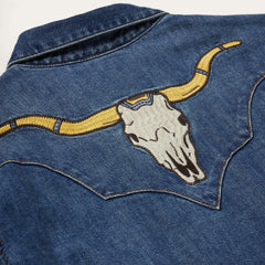 Embroidered Dark Denim Western Shirt Blue | Stetson