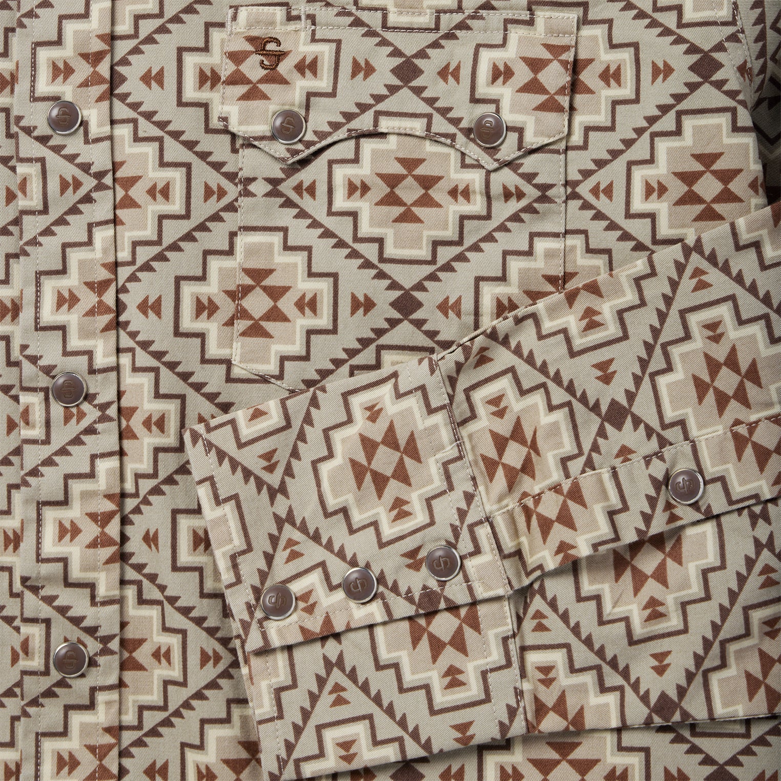 Brown Aztec Poplin Western Shirt Brown | Stetson