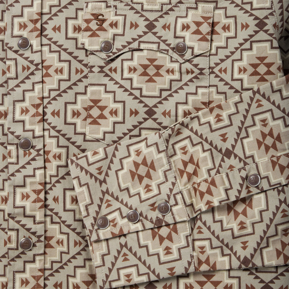 Brown Aztec Poplin Western Shirt Brown | Stetson