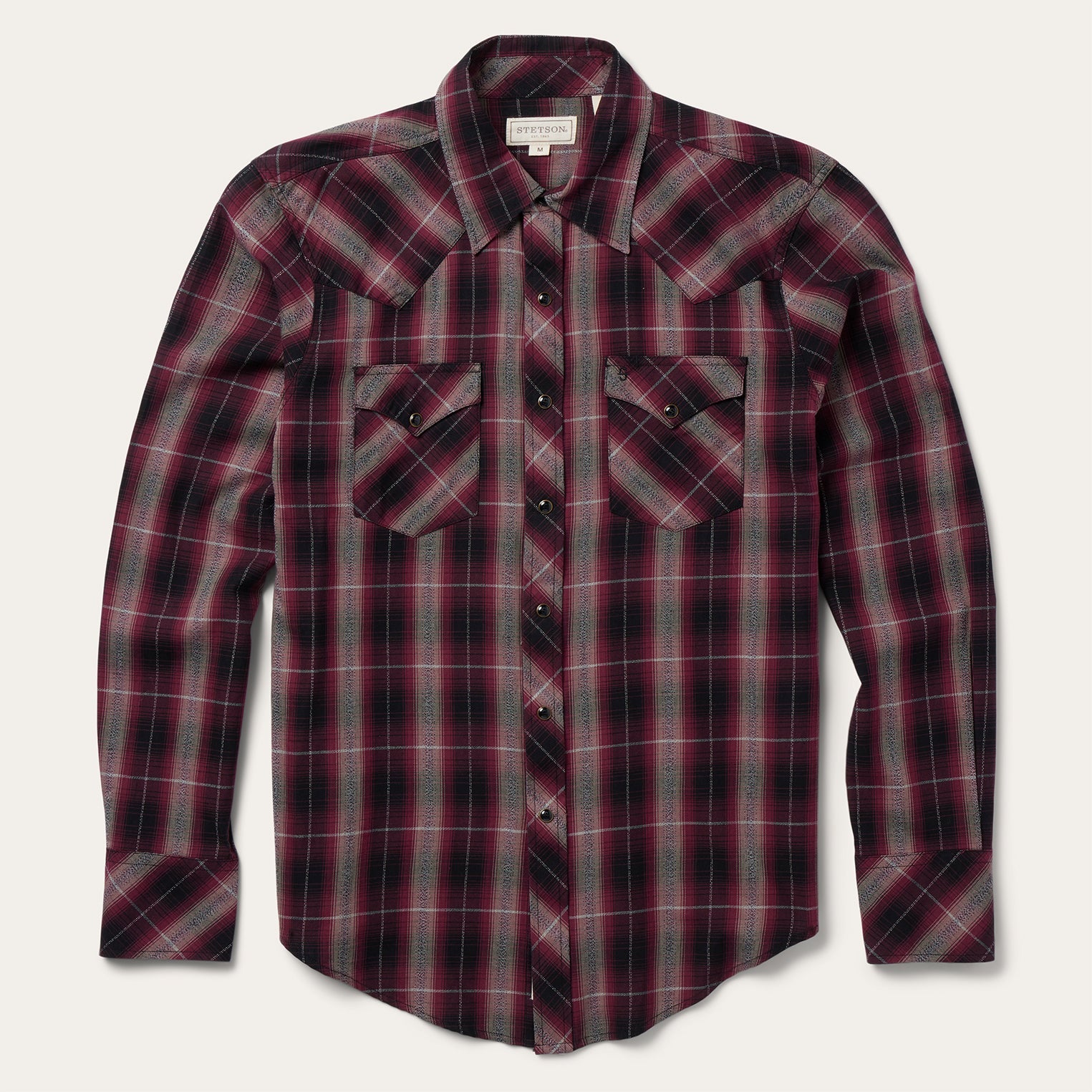 Red Marl Plaid Western Shirt Red | Stetson
