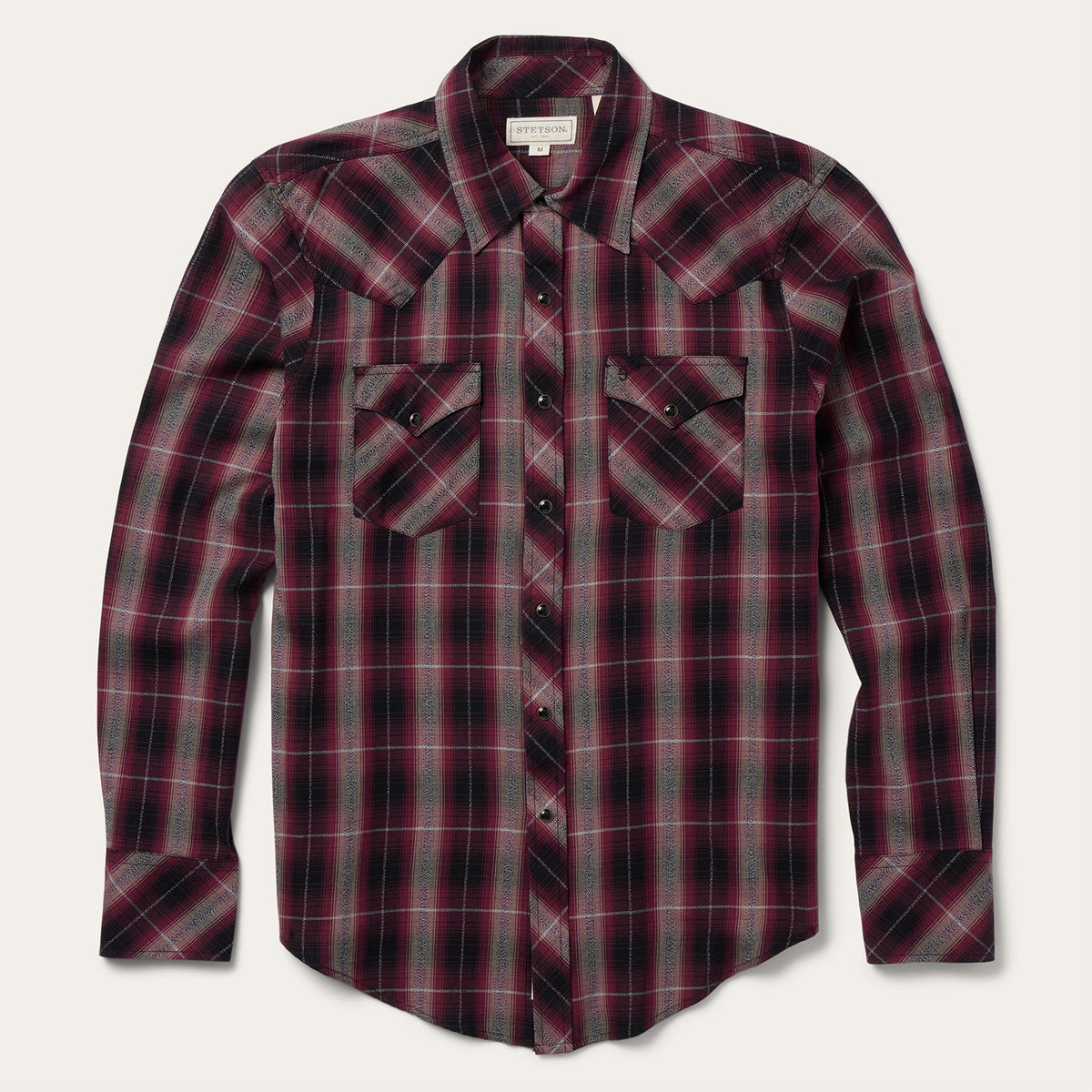 Red Marl Plaid Western Shirt Red | Stetson