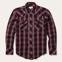 Red Marl Plaid Western Shirt Red | Stetson