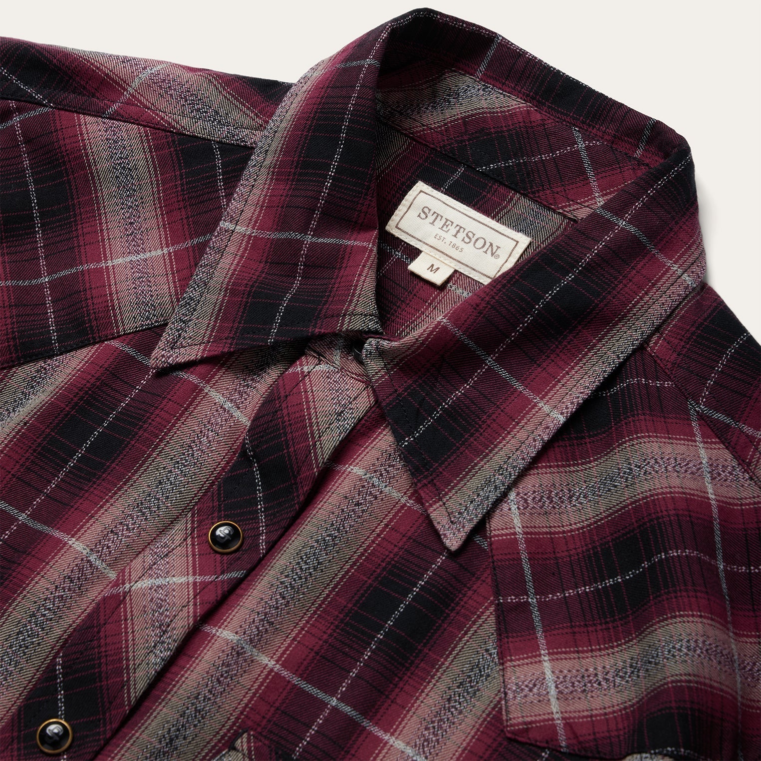 Red Marl Plaid Western Shirt Red | Stetson